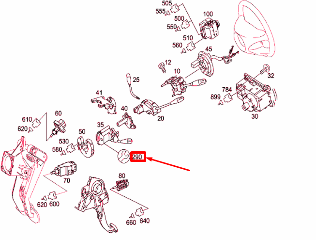 NEW MB E W211 STEERING COLUMN MODULE WIRING HARNESS A2114404509 ORIGINAL