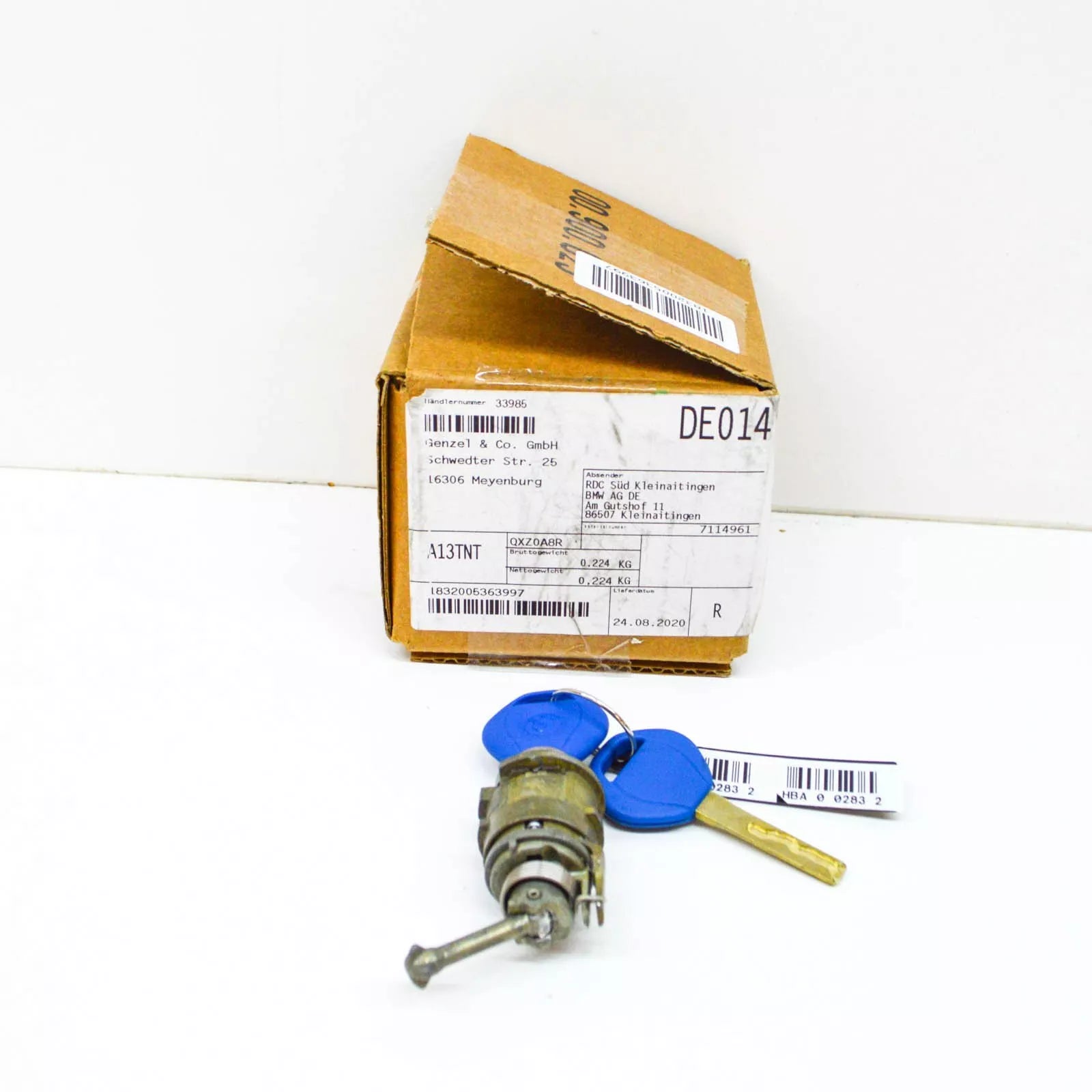 NEW BMW Z4 E85 FRONT LEFT CYLINDER LOCK DOOR WITH KEY 51217114961 ORIGINAL