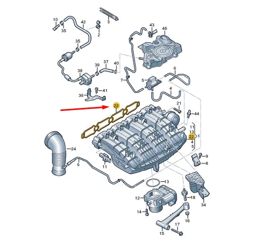 NEW AUDI A4 B9 INTAKE MANIFOLD GASKET 06K129717A ORIGINAL