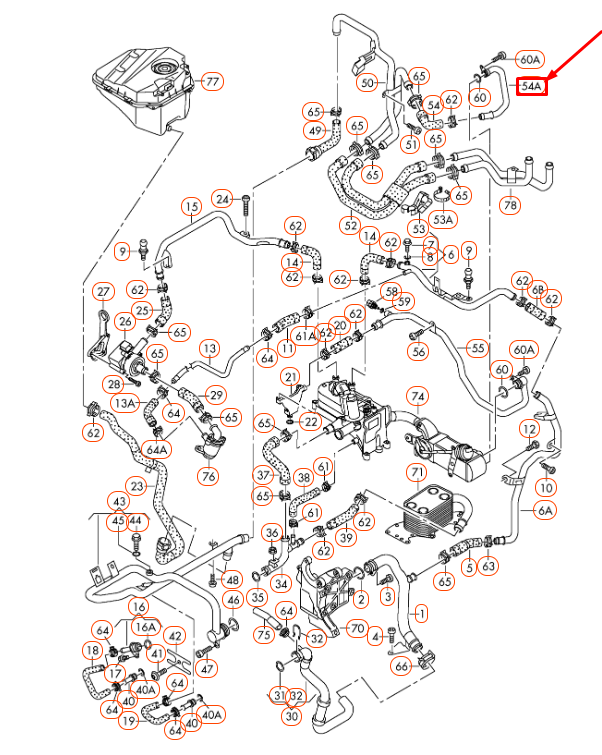 NEW AUDI Q7 4L REAR RETURN ENGINE COOLANT PIPE 7L6121065BB ORIGINAL
