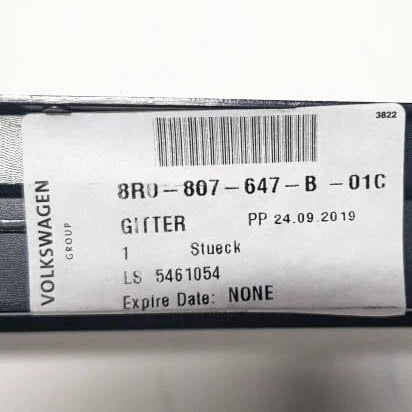 NEW AUDI Q5 8R FRONT BUMPER LOWER GRILL 8R0807647B01C 2015