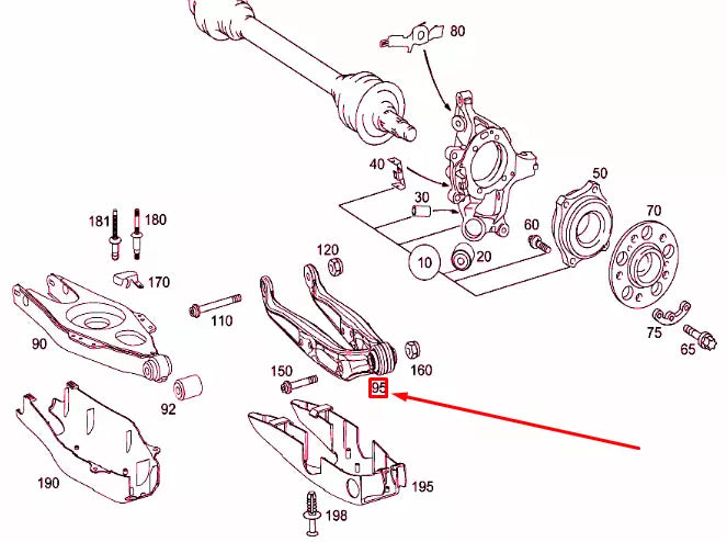 NEW MERCEDES-BENZ E W211 REAR AXLE SUSPENSION STRUT A2113500306 ORIGINAL