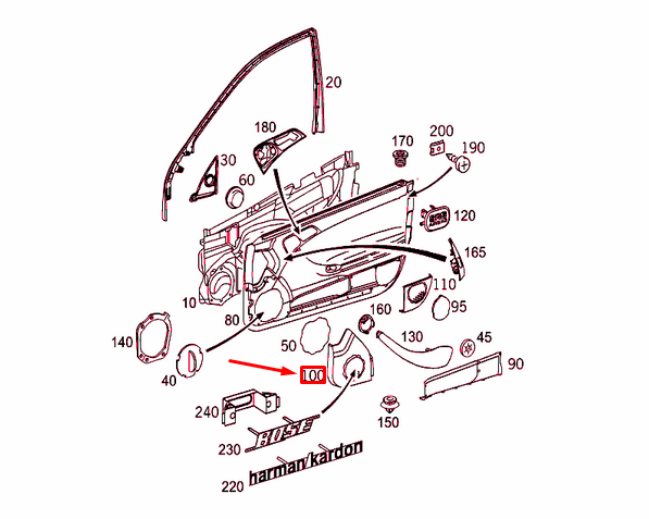 NEW MB C W203 FRONT LEFT DOOR LOUDSPEAKER COVER A20372707889051 ORIGINAL