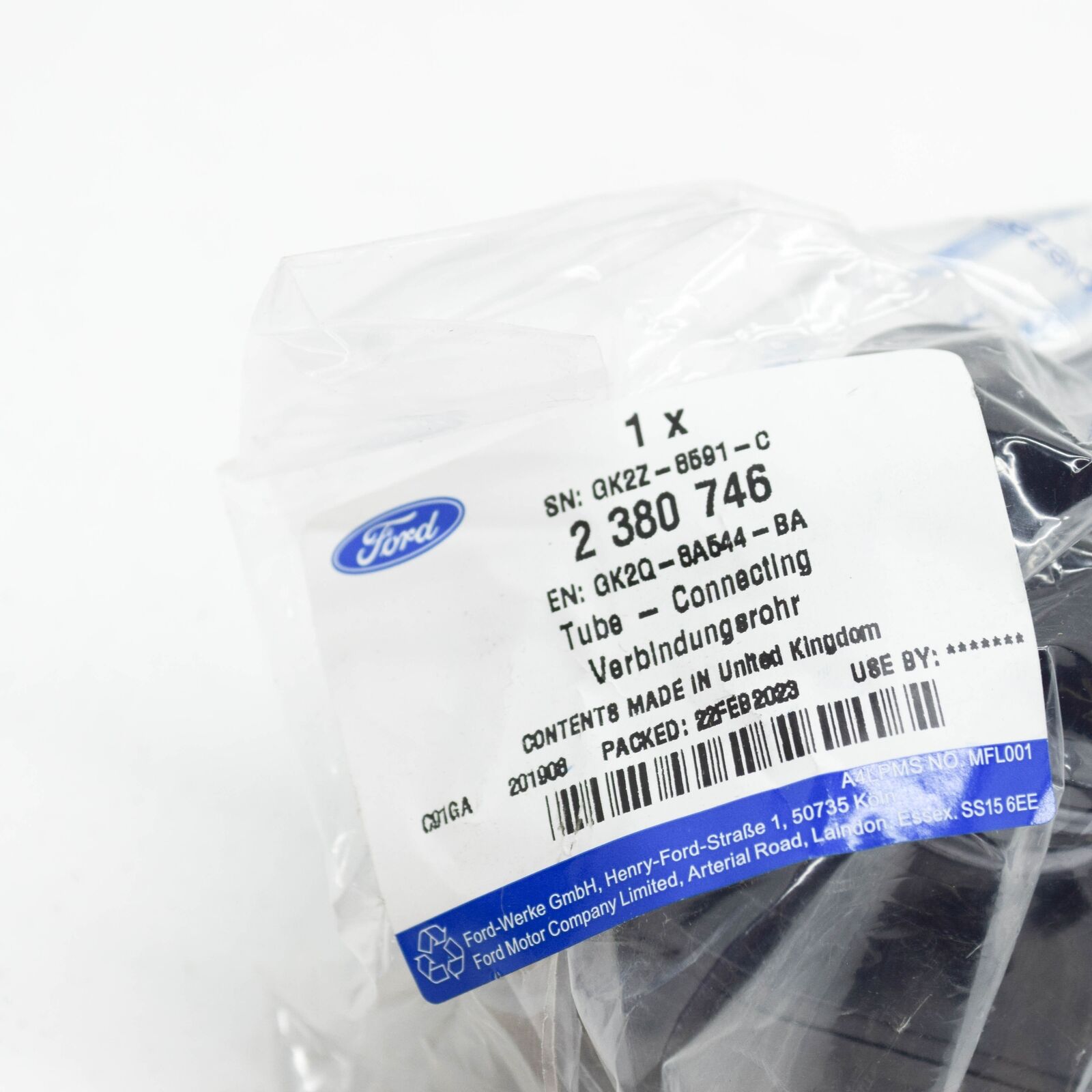 new ford ranger t6 mk3 water pump connecting tube gk2q-8a544-ba 2380746 original