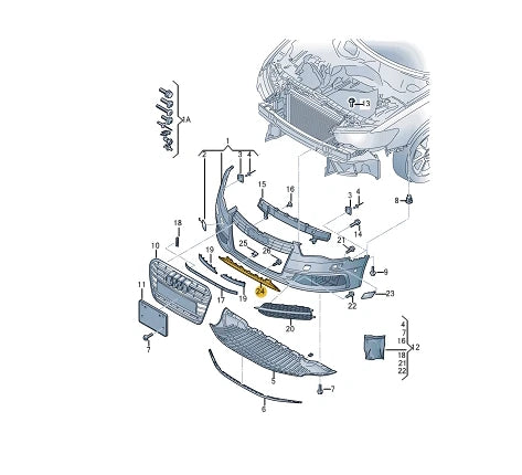 NEW AUDI A6 ALLROAD 4GHFRONT BUMPER LOWER CENTER GRILLE 4G0807683 ORIGINAL