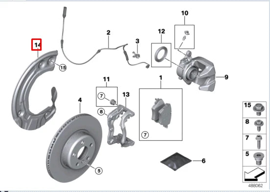 NEW BMW X3 G01 FRONT LEFT BRAKE DISC PROTECTION 34106870529 ORIGINAL