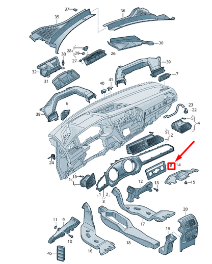 new vw tiguan ad1 dashboard display unit centre trim lhd 5nn820073awqd original