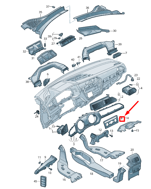 new vw tiguan ad1 dashboard display unit centre trim lhd 5nn820073awqd original