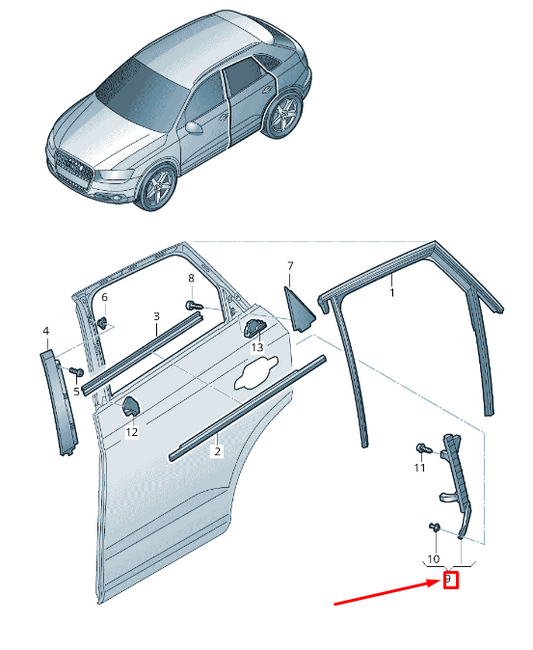 new audi q3 8u rear left window regulator guide 8u0839067b original
