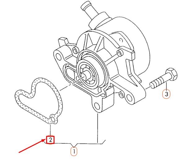new audi a3 8l vacuum pump seal 038145345 original