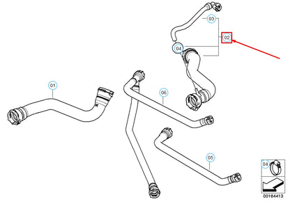 NEW BMW X3 E83 RADIATOR COOLANT HOSE 17123445893 3445893 ORIGINAL