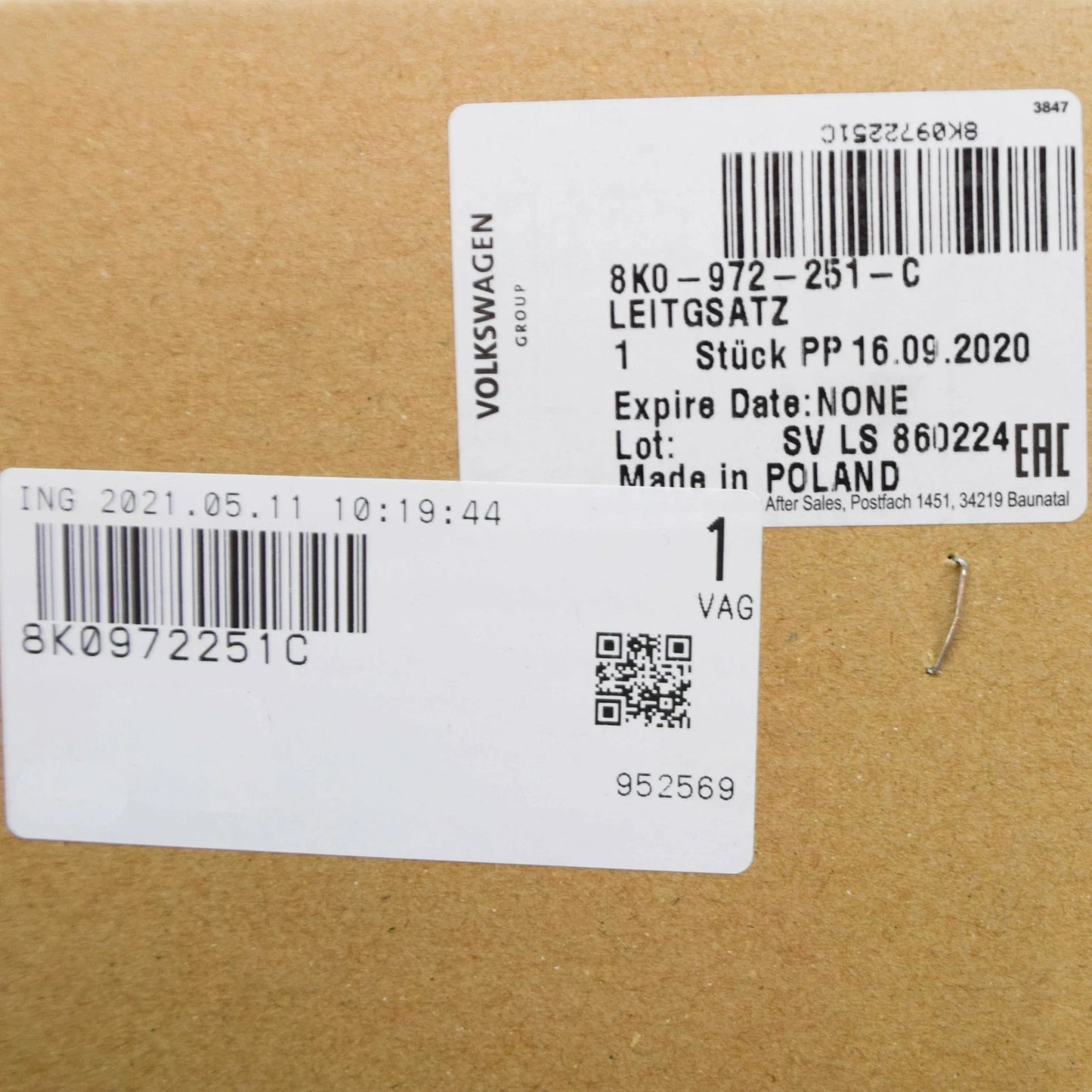 NEW AUDI A4 B8 FRONT LEFT SPEED SENSOR WIRING SET 8K0972251C