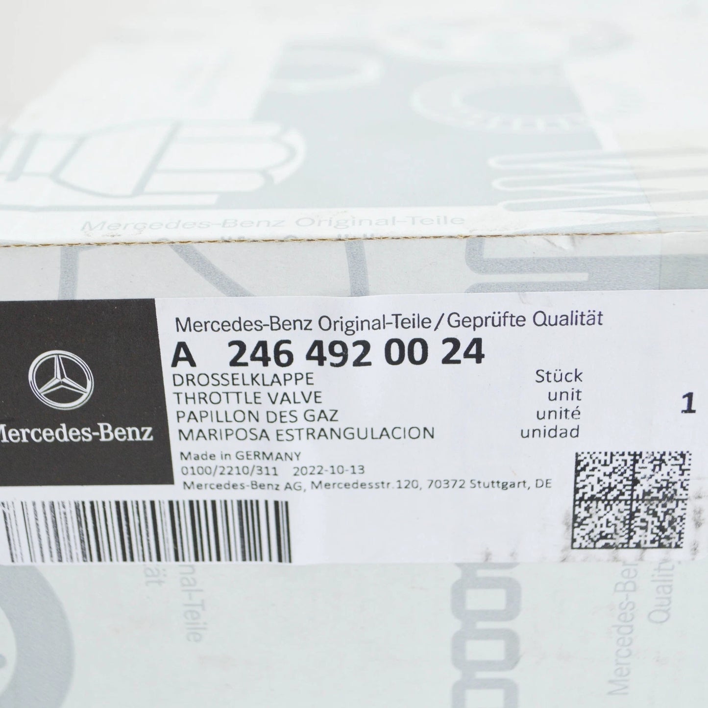 NEW MB CLA C117 REAR EXHAUST PIPE THROTTLE VALVE A2464920024