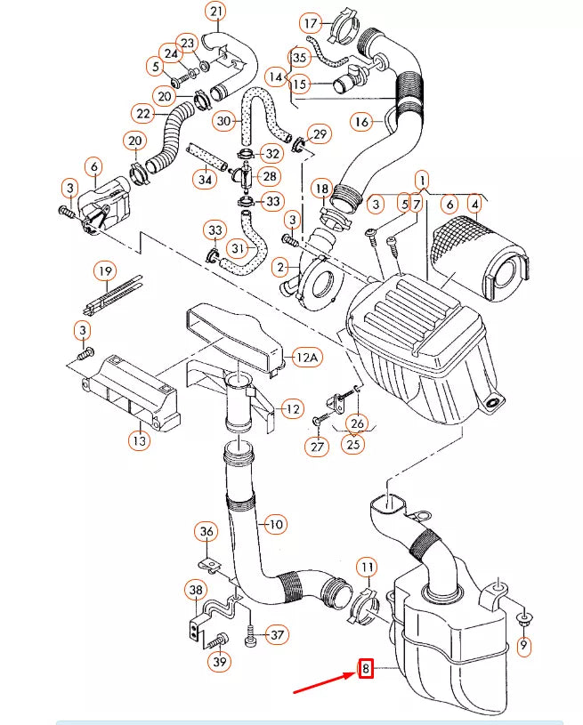 NEW AUDI A3 8P ENGINE AIR INTAKE RESONATOR 1K0129622D