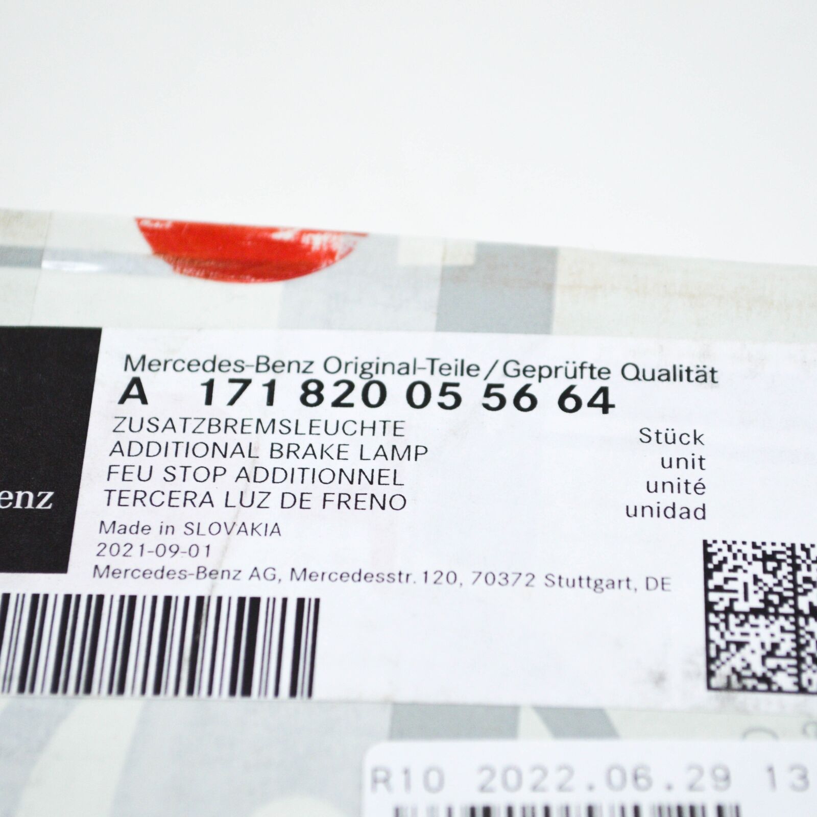 NEW MERCEDES-BENZ SLK R171 ADDITIONAL BRAKE LIGHT A1718200556 AMG ORIGINAL