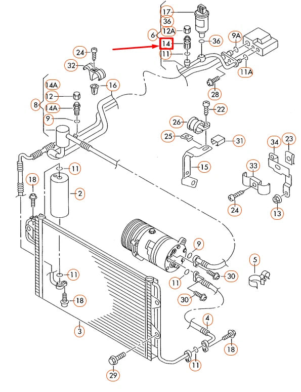 NEW AUDI A3 8L A/C CONDENSER VALVE FEED 357820795J