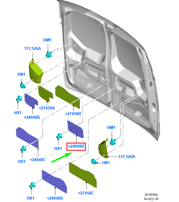 new ford tourneo connect mk1 back door cover 1821074 dt11-v14073-db original