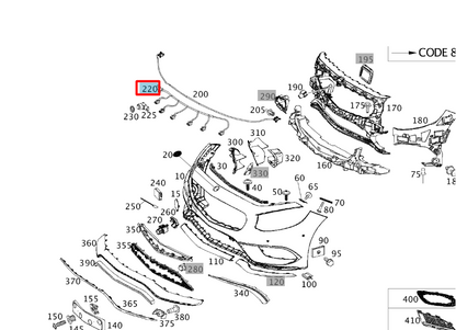 NEW MERCEDES-BENZ S A217 FRONT PARKING AID WIRING HARNESS A2175401805 ORIGINAL