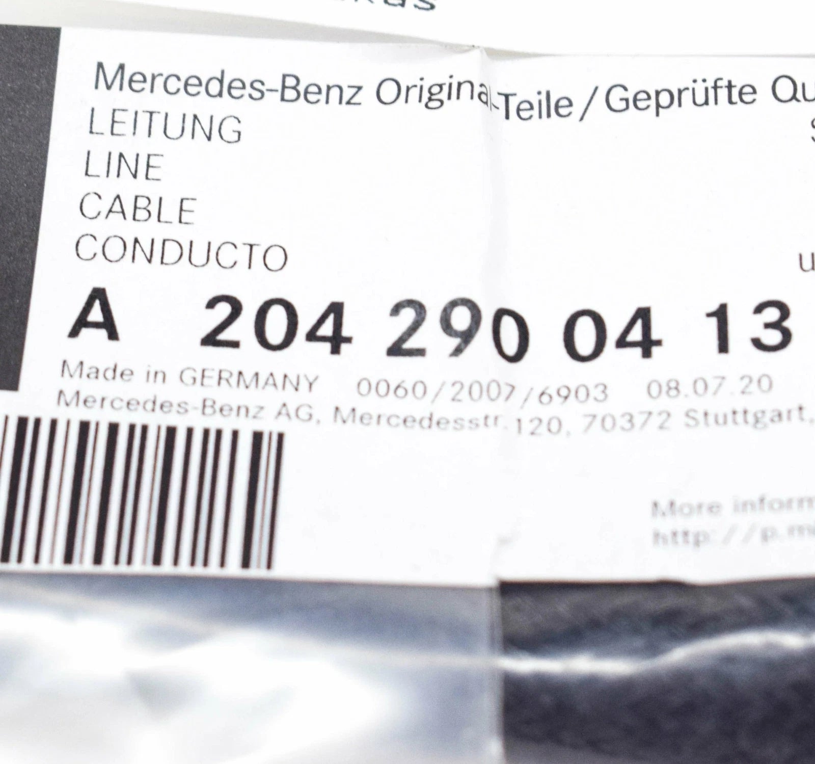 NEW MERCEDES-BENZ C W204 BRAKE PIPE HOSE LINE A2042900413 ORIGINAL