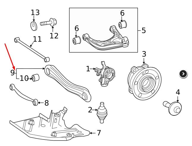 NEW MERCEDES-BENZ GLE W167 REAR RIGHT CAMBER CONTROL ARM A1673503800 ORIGINAL