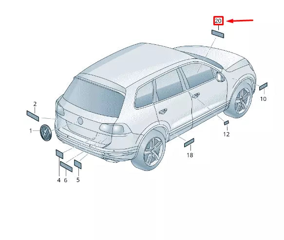 NEW VW TOUAREG 7P MK2 STOW.COMP. OR ASHTRAY INSCRIPTION 7P6853670A