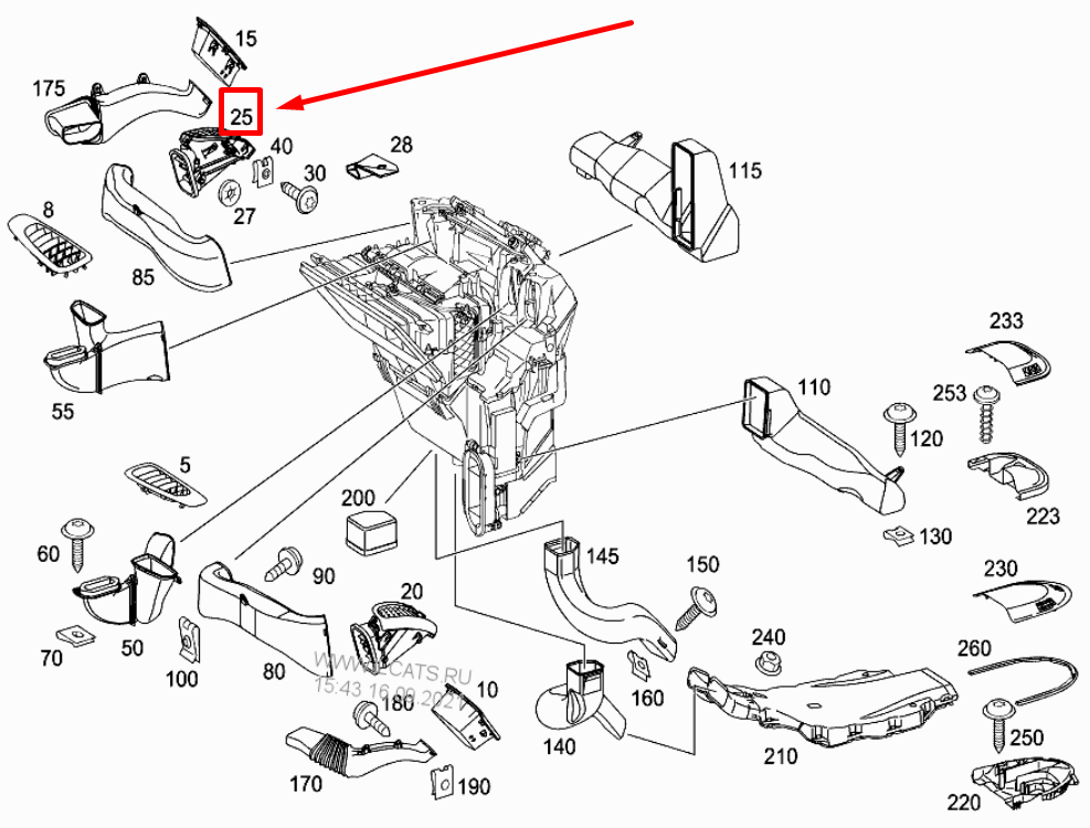 NEW MERCEDES-BENZ W639 DASHBOARD AIR VENT A63983002549B51 ORIGINAL
