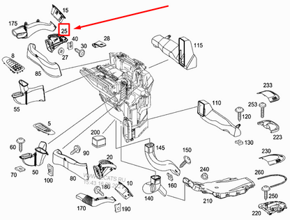 NEW MERCEDES-BENZ W639 DASHBOARD AIR VENT A63983002549B51 ORIGINAL