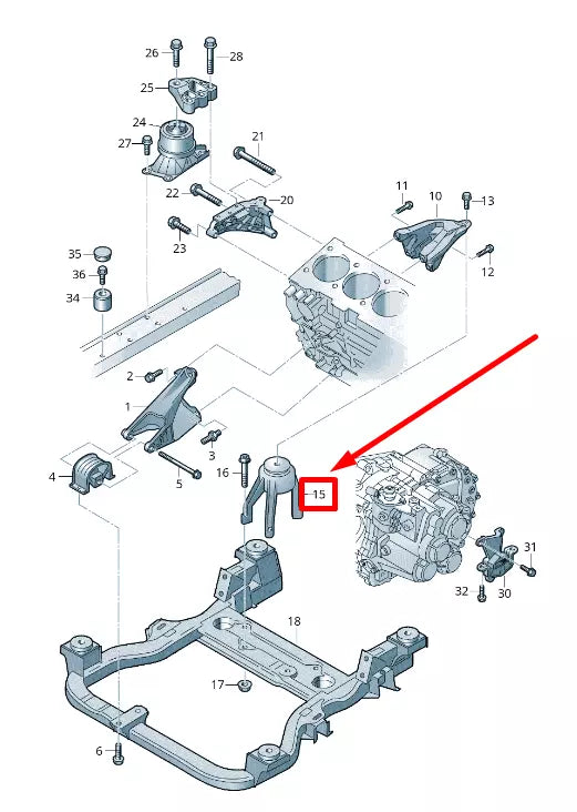 NEW VW TRANSPORTER T6 REAR ENGINE MOUNT 7E0199849H ORIGINAL