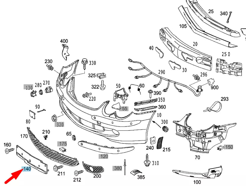 NEW MERCEDES-BENZ SL R230 FRONT LICENSE PLATE BRACKET A23081707789051 ORIGINAL