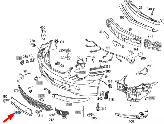 NEW MERCEDES-BENZ SL R230 FRONT LICENSE PLATE BRACKET A23081707789051 ORIGINAL