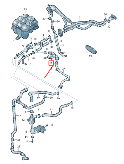 NEW AUDI Q7 4M ENGINE COOLANT HOSE 4M0819332P ORIGINAL