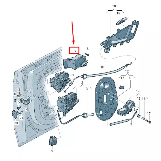NEW AUDI Q7 4M FRONT RIGHT DOOR LOCK ROD COVER RHD 4M2837350A