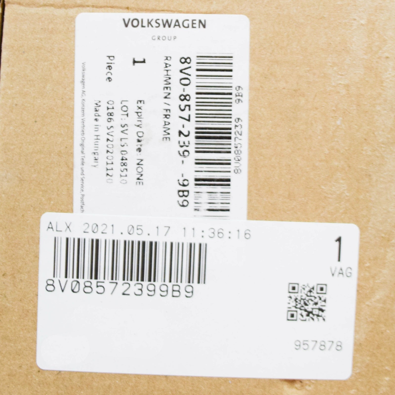 NEW AUDI A3 8V FRONT LEFT DOOR EXTERIOR MIRROR FRAME 8V08572399B9 ORIGINAL