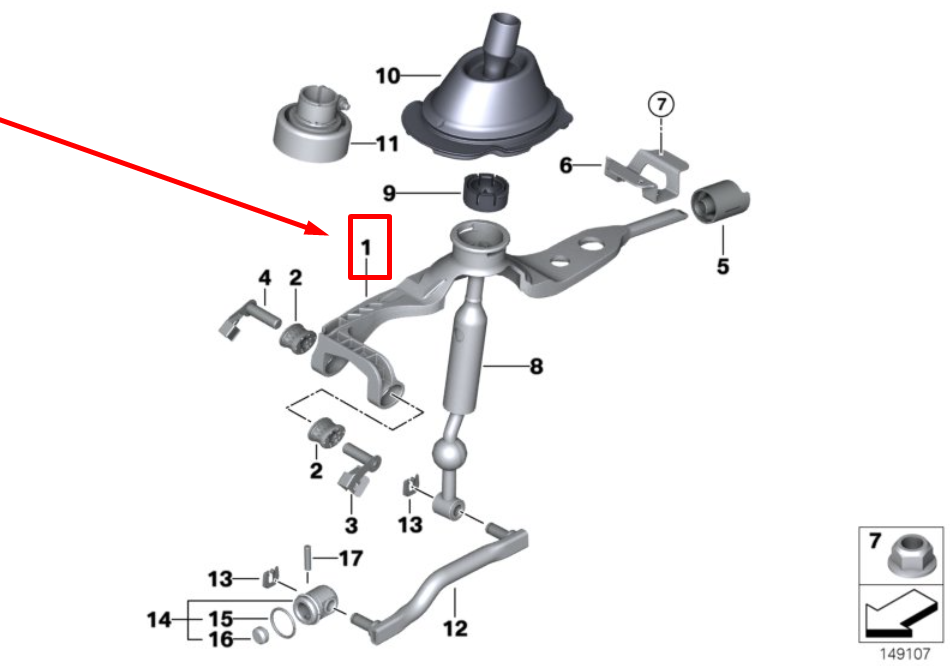new bmw 3 e90 reinforced shifter arm 25117590609 7590609 original