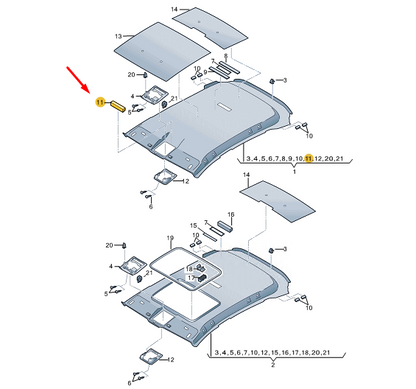 new cupra formentor headliner roof front distance piece 5ff867596 original