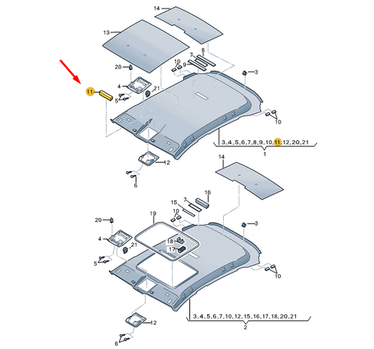 new cupra formentor headliner roof front distance piece 5ff867596 original