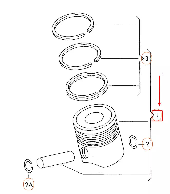 NEW AUDI A3 8P ENGINE PISTON COMPLETE 06H107065BE ORIGINAL