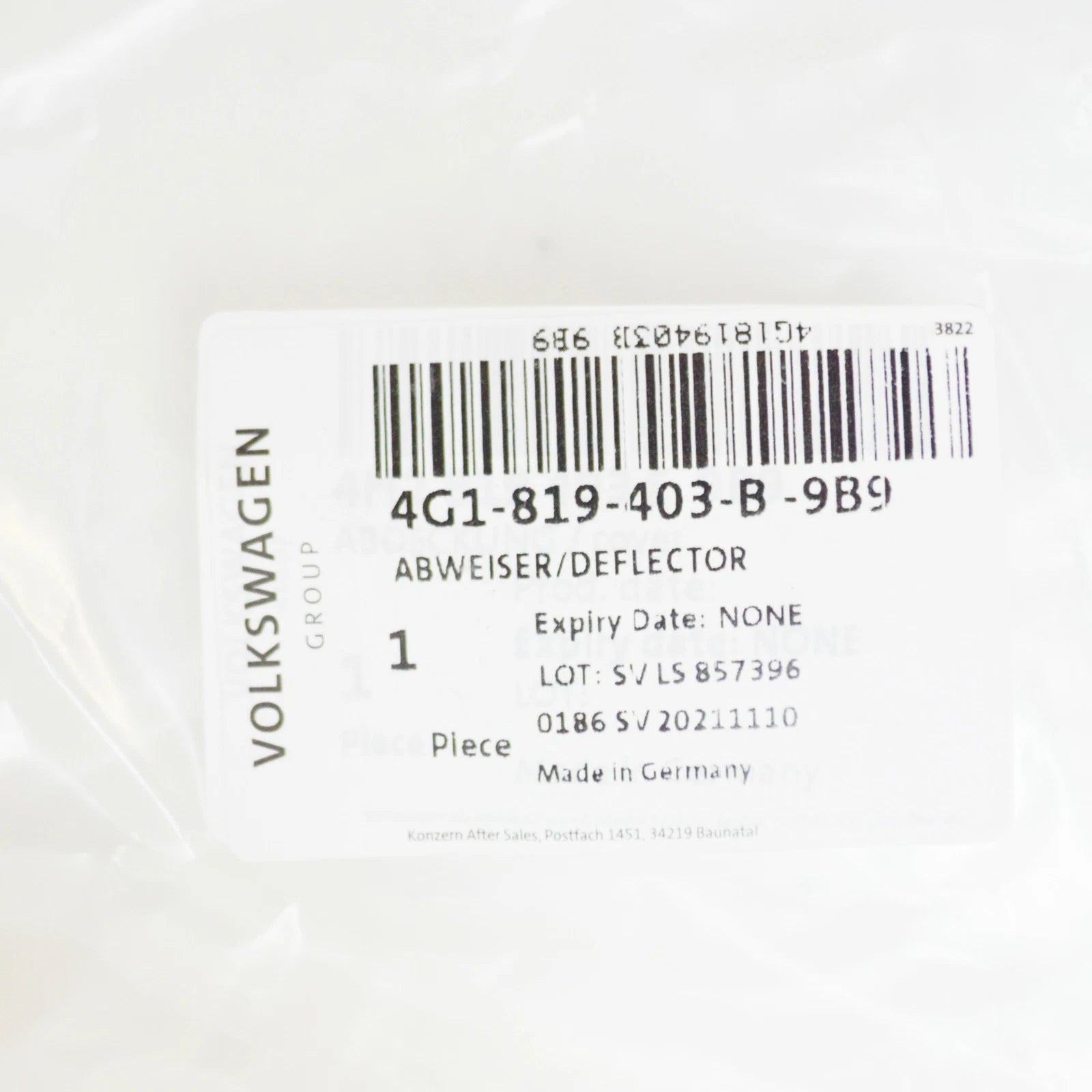 NEW AUDI A6 AVANT C7 FRONT UPPER RAIN TRAY 4G1819403B9B9