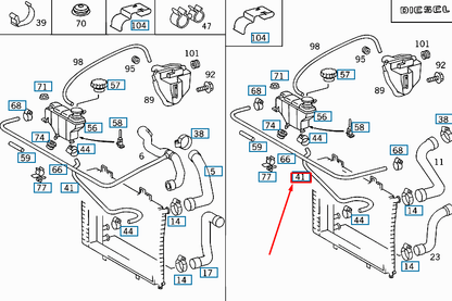 NEW MERCEDES-BENZ CLK C208 ENGINE COOLANT HOSE A2025000375 ORIGINAL