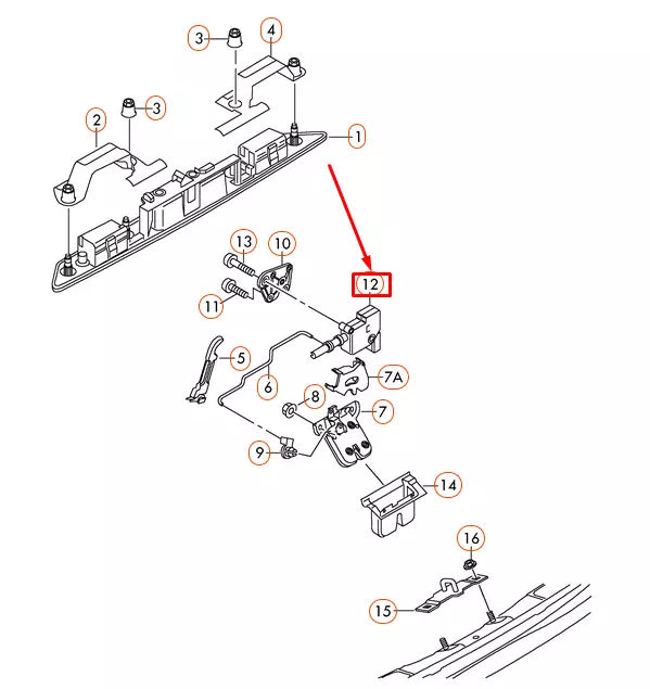 NEW AUDI A3 8P LID LOCK TAILGATE THROTTLE CONTROL ELEMENT 4B9962115C ORIGINAL