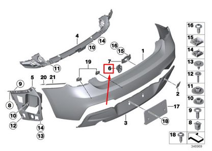 new bmw 2 coupe f22, f87 rear left bumper bracket 7285533 51127285533 original