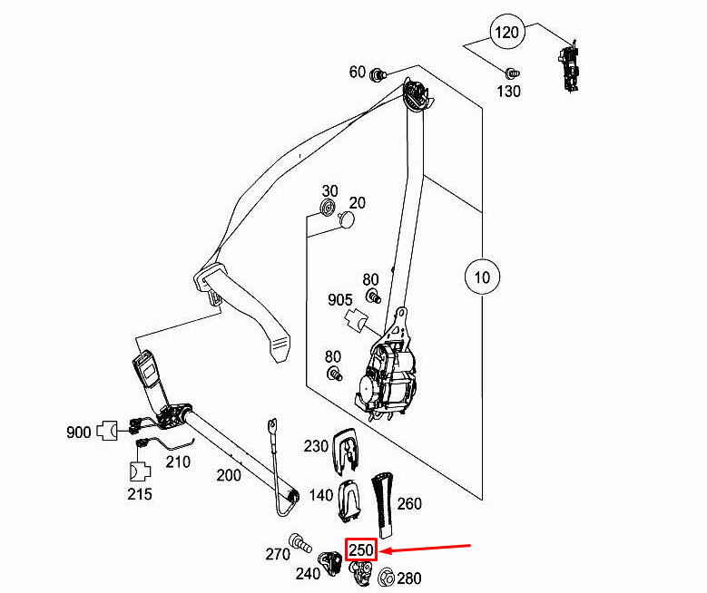 new mercedes-benz s w222 front lh seat belt tensioner cover a2228681539 original