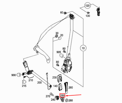 new mercedes-benz s w222 front lh seat belt tensioner cover a2228681539 original