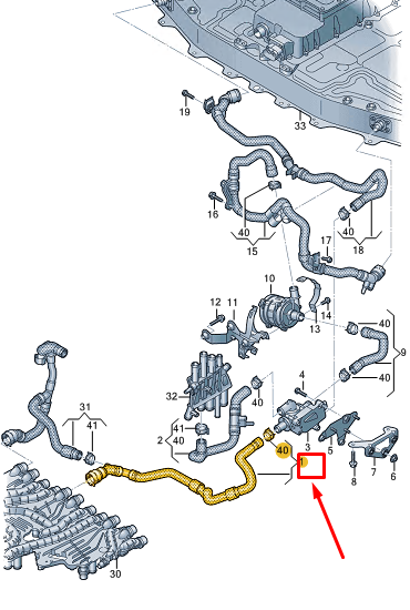 new audi e-tron gt coolant hose with quick release coupling 9j1121448 original