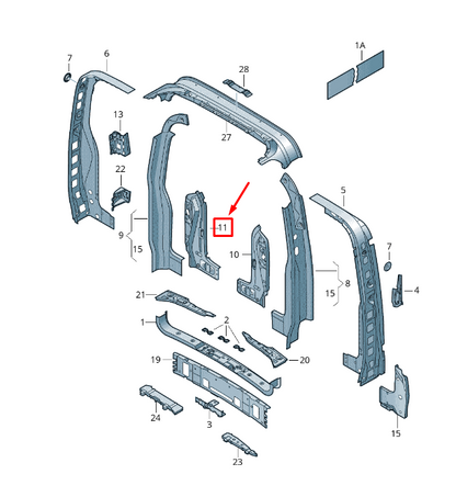 new vw transporter vi t6 rear right tail light mounting 7e0813328g original