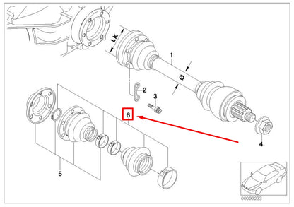 NEW BMW 3 E90 CV BOOT REPAIR KIT 33207546049 7546049 ORIGINAL