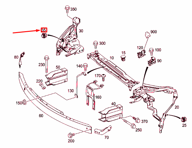 NEW MB C W204 HEADLIGHT MOUNTING FRAME HOLLOW SCREW A0019970101 ORIGINAL