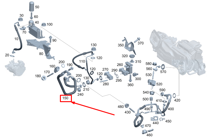 new mercedes-benz eqc a/c refrigerant line a2938309700 original