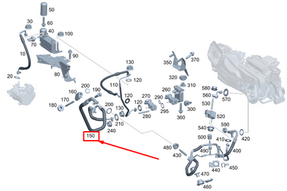 new mercedes-benz eqc a/c refrigerant line a2938309700 original