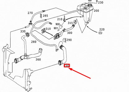 NEW MERCEDES-BENZ SL R230 AMG RADIATOR TOP COOLANT HOSE A2305011582 ORIGINAL